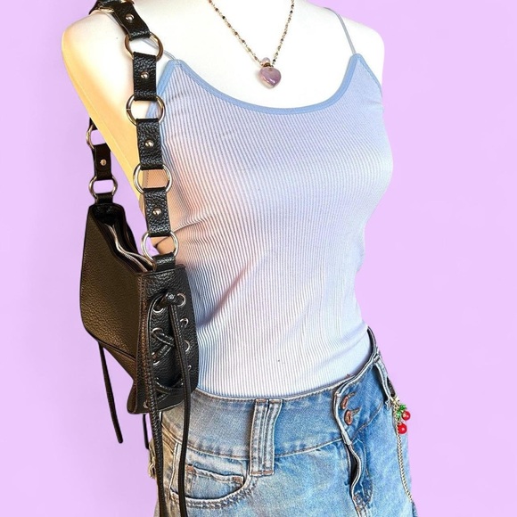 Light Blue Ribbed Tank Top - Picture 2 of 4